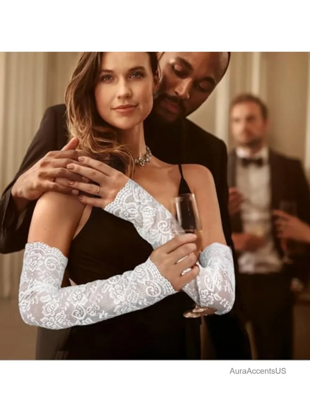 Floral Lace Fingerless Elbow-Length Gloves Tea Party Wedding